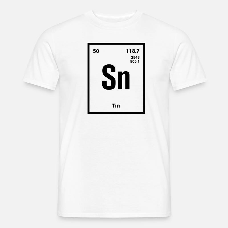 Tin Element im Periodensystem - Männer T-Shirt - Weiß