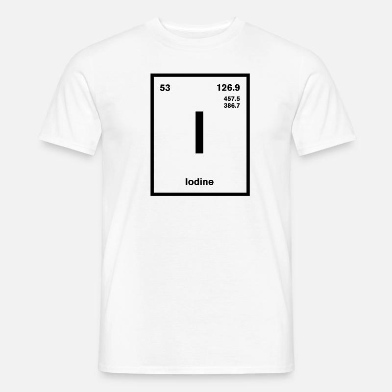 Iodine Element im Periodensystem - Männer T-Shirt - Weiß