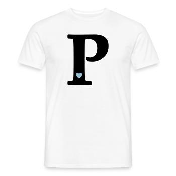 Letter P Initial Letter - Men's T-Shirt - white - Front - AI Model Male 178 dark (178cm)