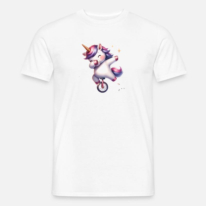 Einrad Einhorn dab dabbing - Männer T-Shirt - Weiß