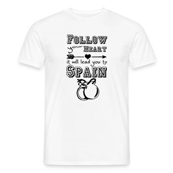 Heart leads you to Spain Espagne Cadeau - T-shirt homme - blanc - Devant - AI Model Male 178 dark (178cm)