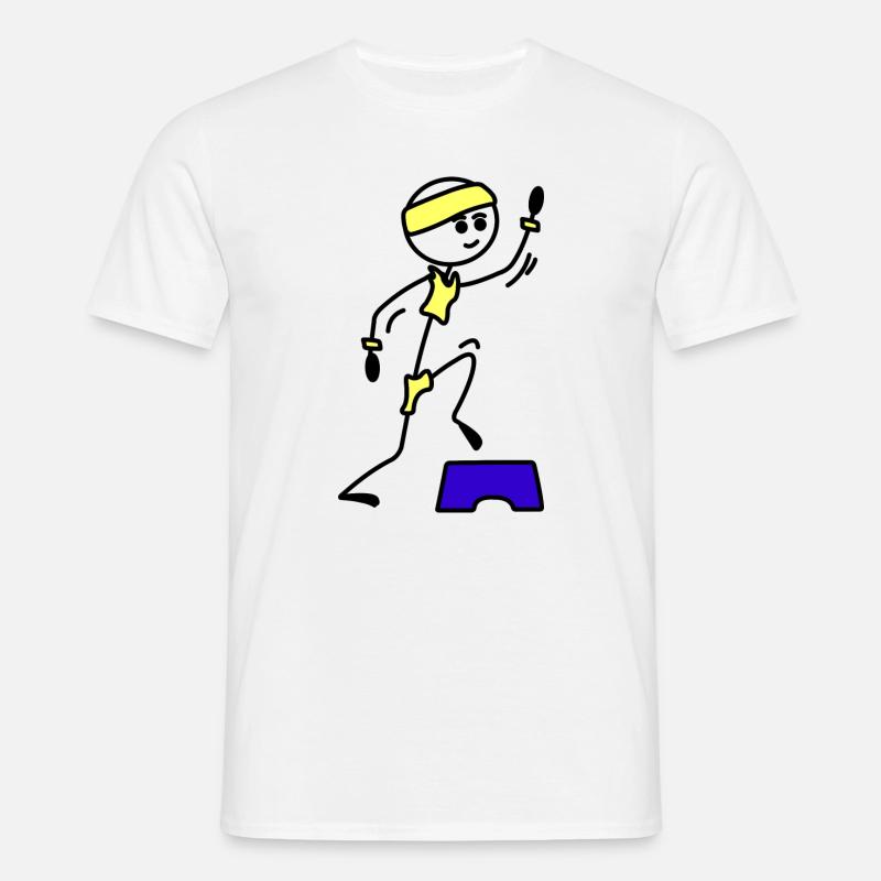 Schritte oder Aerobic Mädchen Trainingsübung - Männer T-Shirt - Weiß