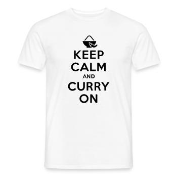 Keep calm and curry on - Männer T-Shirt - Weiß - Vorne - AI Model Male 178 dark (178cm)