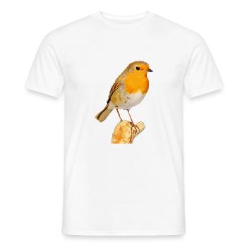 Rotkehlchen - Männer T-Shirt - Weiß - Vorne - AI Model Male 178 dark (178cm)