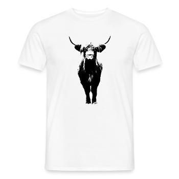 Scottish Highland Cattle Cow Beef - Men's T-Shirt - white - Front - AI Model Male 178 dark (178cm)