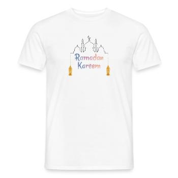 Ramadan Kareem Aquarelle Arc en Ciel - T-shirt homme - blanc - Devant - AI Model Male 178 dark (178cm)