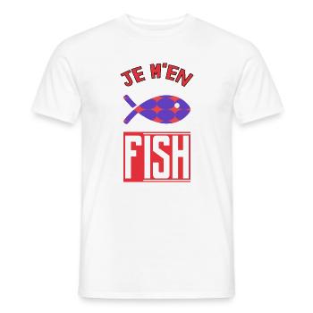 JE M'EN FISH - T-shirt homme - blanc - Devant - AI Model Male 178 dark (178cm)
