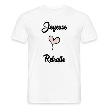 RETRAITE. JOYEUSE RETRAITE - T-shirt homme - blanc - Devant - AI Model Male 178 dark (178cm)