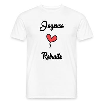RETRAITE. RETRAITE. RETRAITEE. RETRAITE - T-shirt homme - blanc - Devant - AI Model Male 178 dark (178cm)
