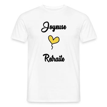 RETIREMENT. HAPPY RETIREMENT. HAPPY RETIREMENT - Men's T-Shirt - white - Front - AI Model Male 178 dark (178cm)