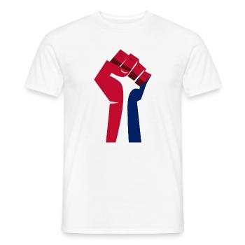 Die erhobene Faust (rot, weiß, blau) - Männer T-Shirt - Weiß - Vorne - AI Model Male 178 dark (178cm)