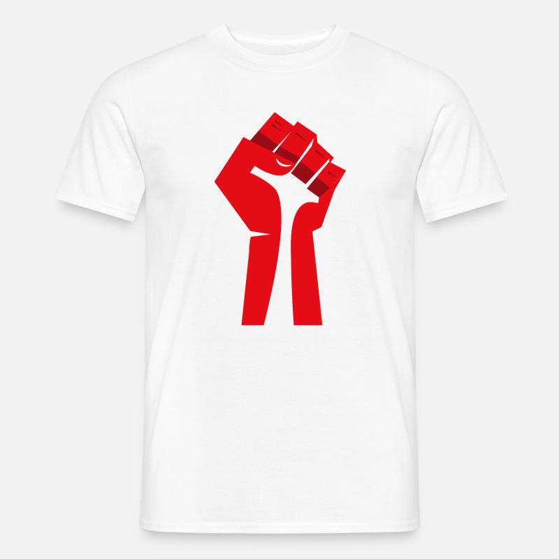 Die erhobene Faust (rot, weiß) - Männer T-Shirt - Weiß