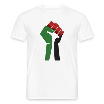 Die erhobene Faust (grün, weiß, schwarz, rot) - Männer T-Shirt - Weiß - Vorne - AI Model Male 178 dark (178cm)