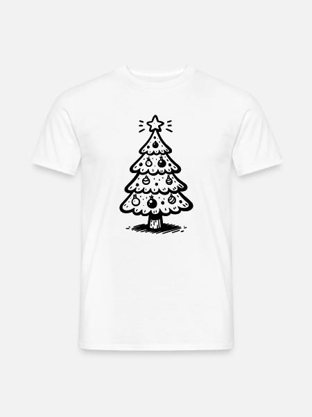 Glowing Christmas Tree in Neon-Style - Männer T-Shirt - Weiß