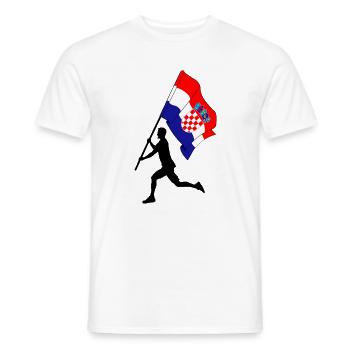 Flagge Kroatien Mann läuft - Männer T-Shirt - Weiß - Vorne - AI Model Male 178 dark (178cm)