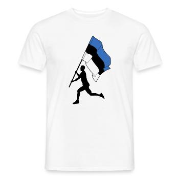 Flag Estonia man running - Men's T-Shirt - white - Front - AI Model Male 178 dark (178cm)