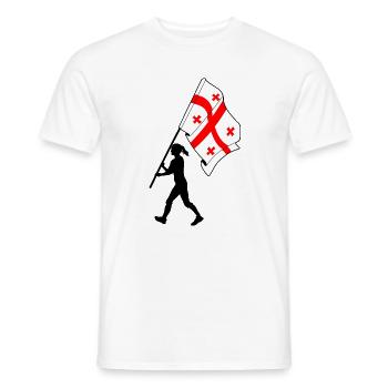 Flag Georgia woman walking - Men's T-Shirt - white - Front - AI Model Male 178 dark (178cm)