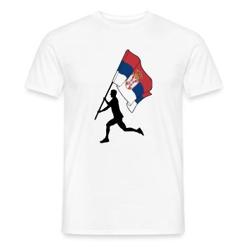 Drapeau Serbie homme courant - T-shirt homme - blanc - Devant - AI Model Male 178 dark (178cm)