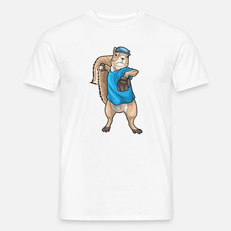 Eichhörnchen Baseball Baseballhandschuh - Männer T-Shirt - Weiß