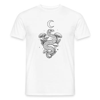 Schlange mit Pilze zum selber Ausmalen - Männer T-Shirt - Weiß - Vorne - AI Model Male 178 dark (178cm)