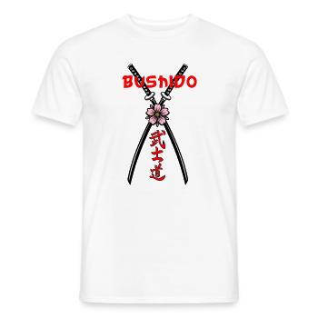 Bushido Macht & Ehre - Männer T-Shirt - Weiß - Vorne - AI Model Male 178 dark (178cm)