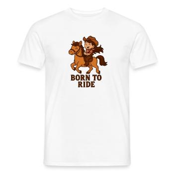 Cavalière au galop Born to ride - T-shirt homme - blanc - Devant - AI Model Male 178 dark (178cm)