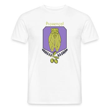 cigale Provençale avec Olives - T-shirt homme - blanc - Devant - AI Model Male 178 dark (178cm)