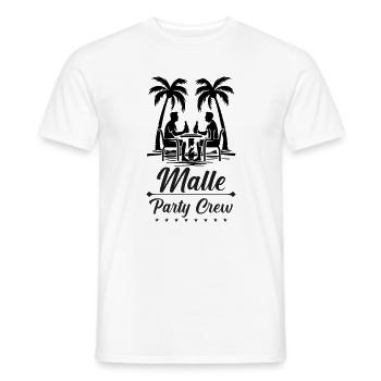 Malle Party Crew Design - Men's T-Shirt - white - Front - AI Model Male 178 dark (178cm)