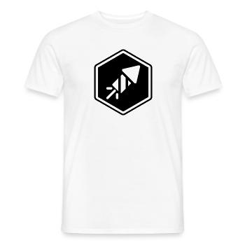 Abstract Geometric Line Art Design - Men's T-Shirt - white - Front - AI Model Male 178 dark (178cm)