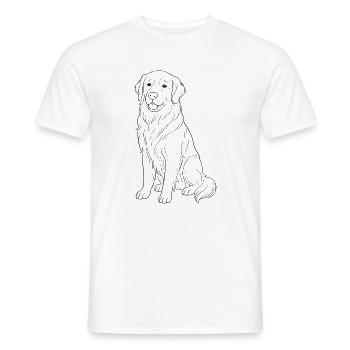 Golden Retriever Dog - Men's T-Shirt - white - Front - AI Model Male 178 dark (178cm)