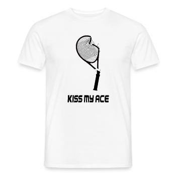 Kiss My Ace - Conception de tennis amusante - T-shirt homme - blanc - Devant - AI Model Male 178 dark (178cm)