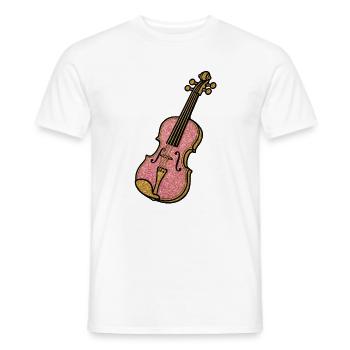 Pink Glitzer Violine | Erste Geige im Orchester - Männer T-Shirt - Weiß - Vorne - AI Model Male 178 dark (178cm)