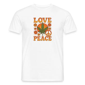 Love Peace Hippie Vibes - Men's T-Shirt - white - Front - AI Model Male 178 dark (178cm)