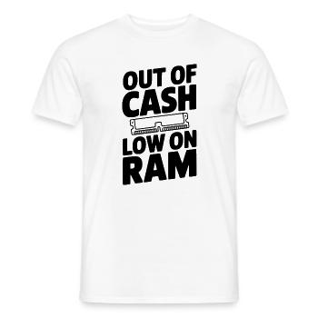 Kein Geld mehr, wenig RAM - Männer T-Shirt - Weiß - Vorne - AI Model Male 178 dark (178cm)