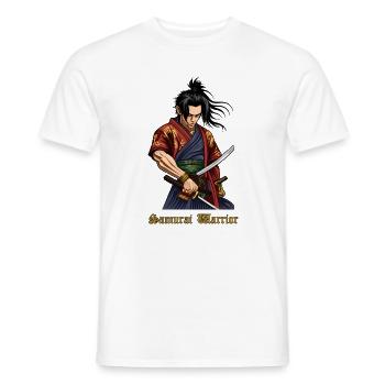 Samurai Warrior – Japanischer Krieger mit Katana - Männer T-Shirt - Weiß - Vorne - AI Model Male 178 dark (178cm)