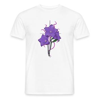 Flower purple with pink purple aspects - Men's T-Shirt - white - Front - AI Model Male 178 dark (178cm)