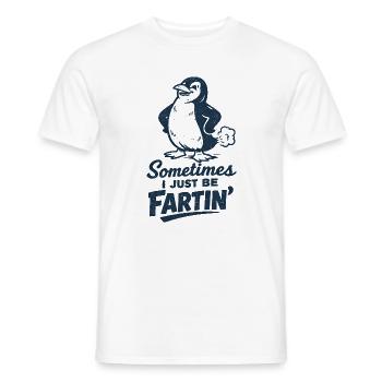 Sometimes I just fart – farting penguin - Men's T-Shirt - white - Front - AI Model Male 178 dark (178cm)