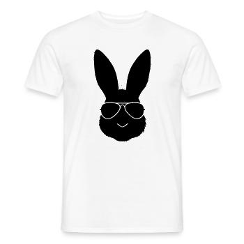 Rabbit Sunglasses Cool Outline - Men's T-Shirt - white - Front - AI Model Male 178 dark (178cm)