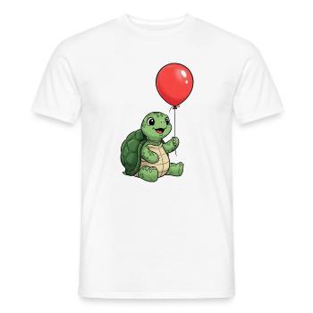 Turtle Kids T-shirt with Red Balloon - turtle - Men's T-Shirt - white - Front - AI Model Male 178 dark (178cm)