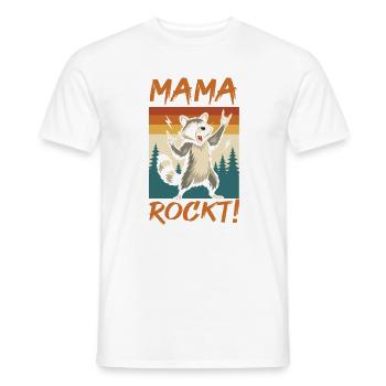 Waschbär Mutter Coole Rocker Mama - Männer T-Shirt - Weiß - Vorne - AI Model Male 178 dark (178cm)