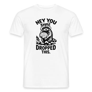 Hé, tu as laissé tomber ce raton laveur - T-shirt homme - blanc - Devant - AI Model Male 178 dark (178cm)