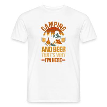 Camping Beer Camp Life Forest Camper - Men's T-Shirt - white - Front - AI Model Male 178 dark (178cm)