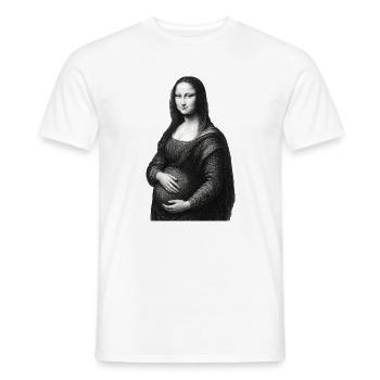Enceinte avec un ventre de grossesse - T-shirt homme - blanc - Devant - AI Model Male 178 dark (178cm)