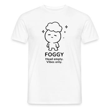Foggy – Head Empty | Cozy Brain Fog Mood - Männer T-Shirt - Weiß - Vorne - AI Model Male 178 dark (178cm)