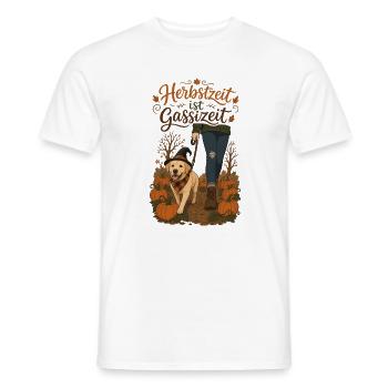 Kürbisfeld-Spaziergang - Männer T-Shirt - Weiß - Vorne - AI Model Male 178 dark (178cm)