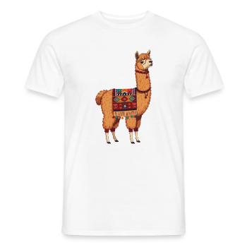 Pas de drame, juste un lama - T-shirt homme - blanc - Devant - AI Model Male 178 dark (178cm)