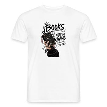 Books Keep Me Sane - Männer T-Shirt - Weiß - Vorne - AI Model Male 178 dark (178cm)