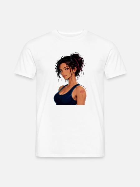 Mädchen-Manga Pilates und Yoga - Männer T-Shirt - Weiß