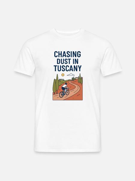 Staub jagen in Toskana Kiesradfahrer - Männer T-Shirt - Weiß