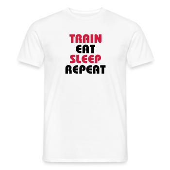 Train Eat Sleep Repeat - T-shirt homme - blanc - Devant - AI Model Male 178 dark (178cm)